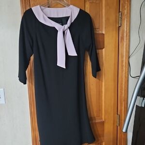 AGB Black Dress with Pink Collar